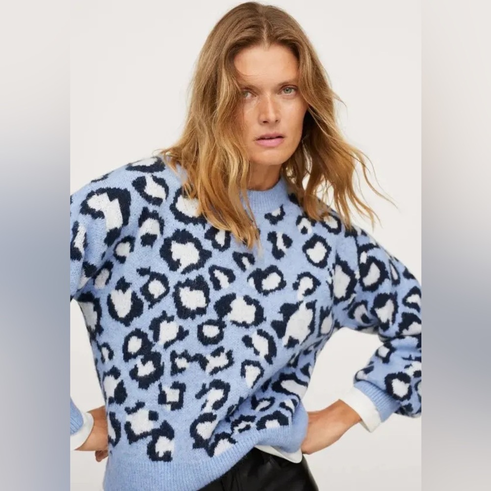 Mango Leopard Printed Sweater